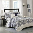 thumbnail image 1 of Madison Park Cali 6 Piece Quilted Coverlet Set, Full/Queen, Blue, 1 of 5