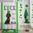 thumbnail image 5 of Shower Curtain, St. Patrick's Day Irish Luck Dog Waterproof Shower Curtain Set with Hooks for Bathroom Showers,Stalls and Bathtubs,48x72In White Back, 5 of 9
