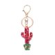 thumbnail image 1 of Un elegante accesorio para bolso de mujer y un regalo de joyería Llavero de aleación con forma de cactus fucsia, 1 of 6