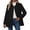 Black, variant on Women's Double Breasted Wool-Blend Coat, Peter Pan Collar Pearl Button Mid-Length Warm Overcoat, Long Sleeve Elegant Dressy Outerwear for Work Date Night Black 2XL