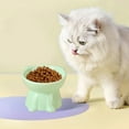 thumbnail image 5 of Elevated Ceramic Cat Food Bowl Large Capacity Pet Feeding Dish Neck Support Design Measuring 5.12x4.13 Inches (Green/2), 5 of 6