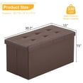 thumbnail image 6 of iRerts Folding Storage Ottoman Bench, 30 Inches Bedroom Bench with Storage Foot Rest Stool, Footrest Stool Seat Storage Footstool Ottoman Stool for Living Room Bedroom Dorm, Dark Brown, 6 of 10