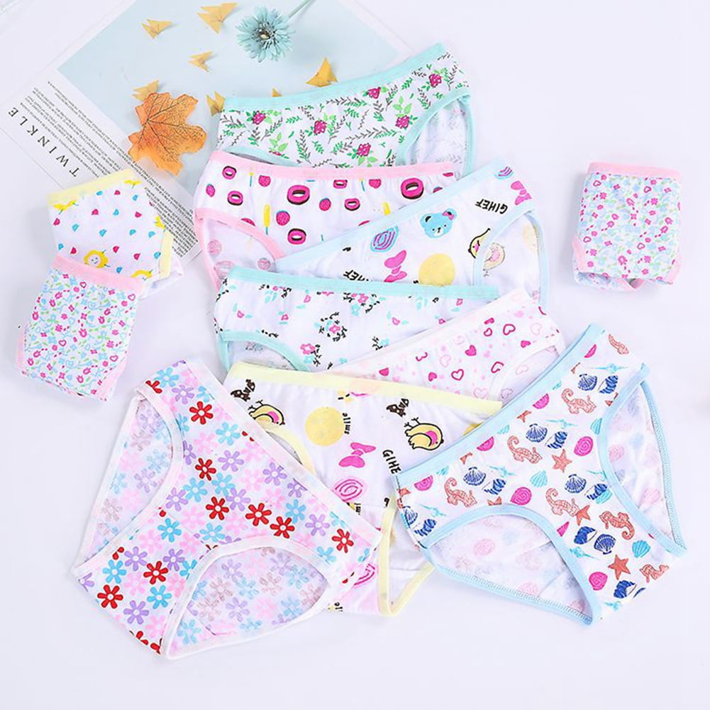 Baby 12 Pack Panties Soft Comfort Knickers Cotton Underwear Little Girls  Assorted Briefs 2-12 Yrs