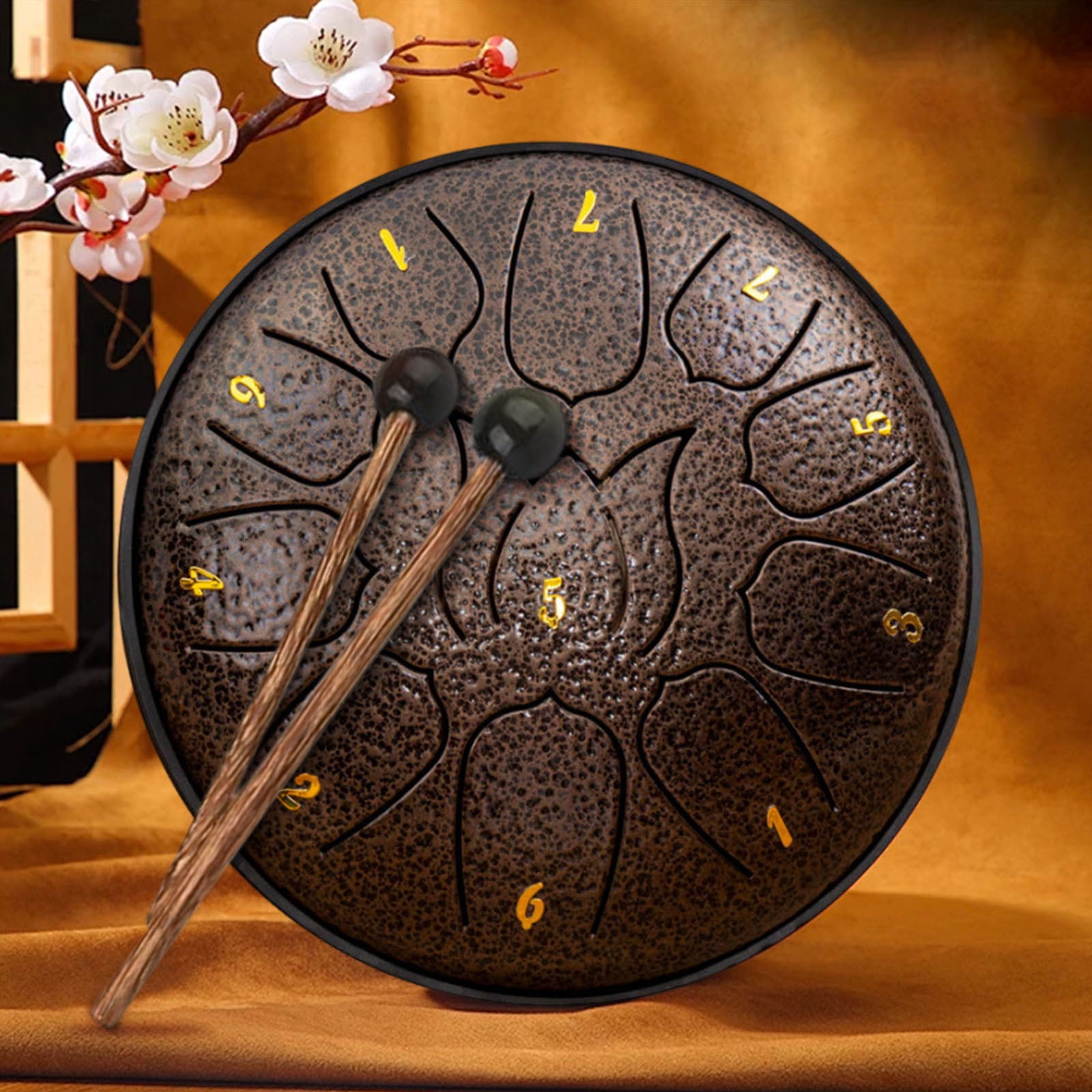 Rain Drum for Outside 11 Note 6 Inch Rain Drum for Garden, Steel Tongue Drum Rain Chime,Chakra Drum for Rain, Outdoor Handpan Drum,steel tongue drum,Rain Drums Adult Hand Disc Drum
