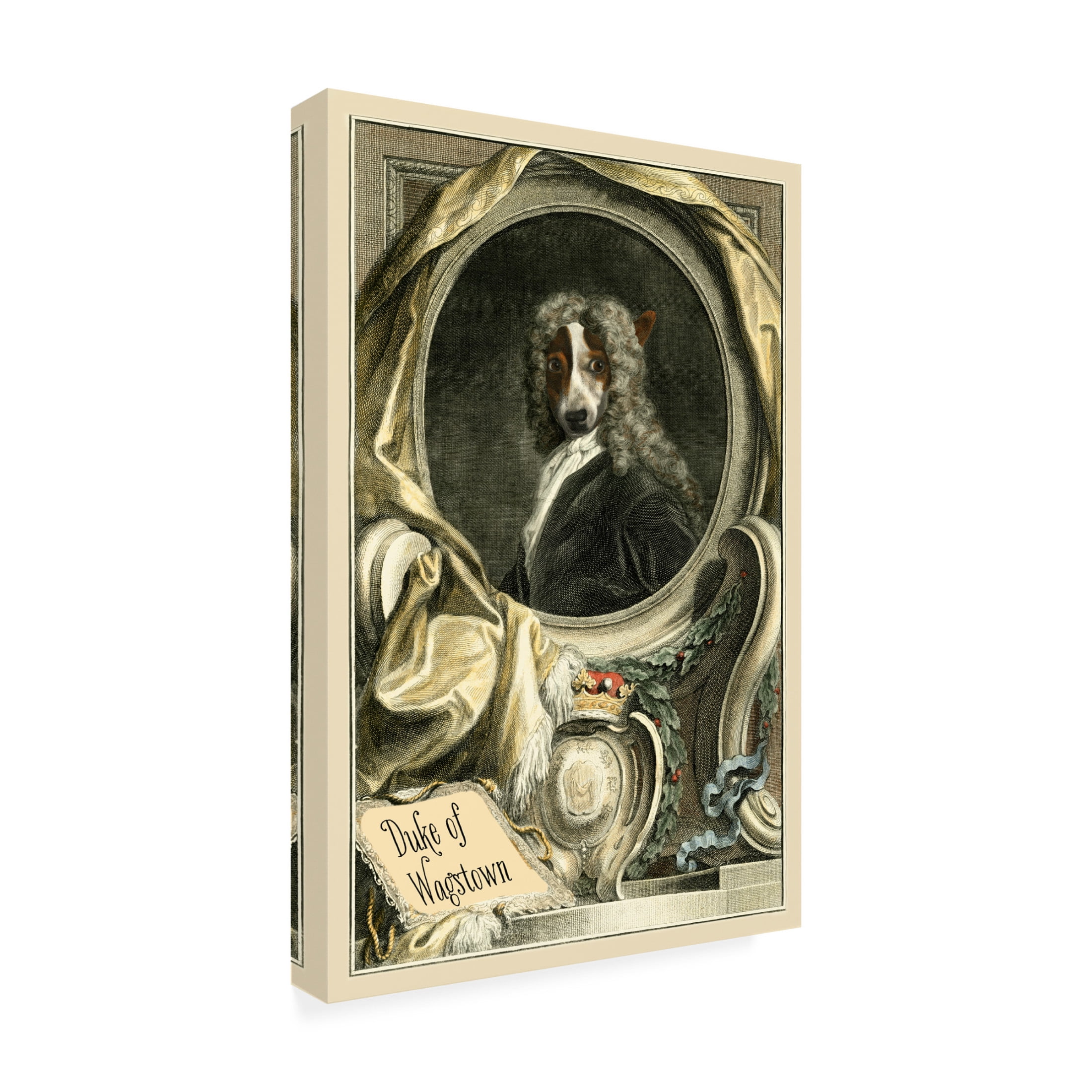 Canvas Wall Art - Alicia Longley 'Royal Dog Portrait II' Wall Art for Living Room, Bedroom, or Office Décor by Trademark Fine Art - 12 x 19 Inches