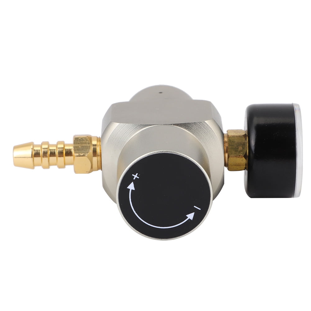 LAZIOEGR Stainless Steel 3/8in Quick Connector CO2 Mini Regulator Pressure Gauge 0-45psi for Soda Container and Home Brewing Beer Keg Systems (3.4x2.6in / 8.5x6.5cm)