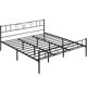 thumbnail image 1 of Cama de metal King Size con cabecero y piecero - Plataforma sólida con almacenamiento inferior - Lamas reforzadas, sin box spring - Montaje fácil y silencioso - Negro, KING, 1 of 8