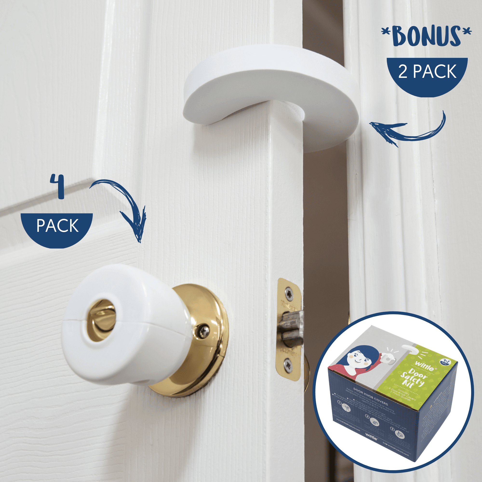 Safe Living 4 Magnetic Cupboard Locks with 1 Key Complete with 2 Foam Finger Pinch Door Stopper Slam Guards Child Safety Baby Proofing 