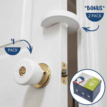 Wittle Door Safety For Kids 4 Door Knob Covers 2 Finger