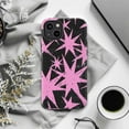 thumbnail image 6 of Edgy Pink Starburst Phone Case, Abstract Retro Star Pattern on Black Background, Durable Protective Cover for iPhone 16 15 14 13 12 11 Pro Max Mini, 6 of 6