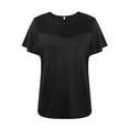 thumbnail image 2 of WISEFIN Women Hollow Out Batwing Short Sleeve Round Neck Casual Top Blouse, 2 of 4