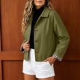 thumbnail image 6 of Umfun Cropped Jackets for Women Collared Button Down Casual Fall Winter Lightweight Coats for Women with Contrast Cuff Detail for Work Office and Daily Wear Activities, 6 of 9