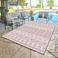 thumbnail image 6 of Gertmenian Tropea Darcy Bohemian Moroccan Pink Ivory Premium Flatweave UV Resistant Indoor Outdoor Area Rug, 6x9, 6 of 8