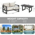 thumbnail image 3 of Patiojoy 2 Pieces 2-Person Patio Outdoor Loveseat Sofa with 6" Thick Cushion and Coffee Table Set for Garden Beige, 3 of 6