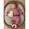 thumbnail image 6 of BemeyourBBs Toddler Baby Boy Girl Valentines Day Outfit Striped Heart Sweatshirt and Pants Set Spring Fall Winter Clothes, 6 of 9