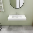 thumbnail image 6 of 35" Wall Mount Rectangle Vessel Sink with Faucet Hole, Solid Surface Bathroom Vessel Sink, 6 of 9