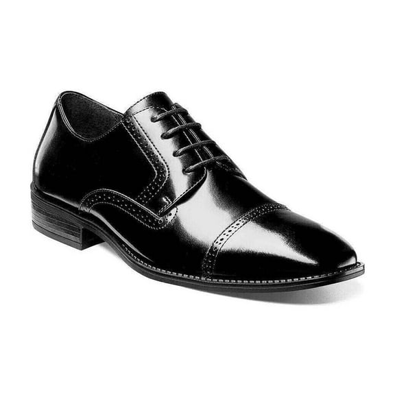 Stacy Adams Abbott Cap Toe Oxford Leather Shoes Black Comfortable 20159-001