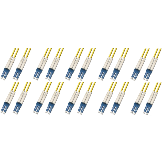 35 Meter Singlemode Duplex Fiber Optic Cable (9/125) - LC to LC - Yellow (10 Pack)