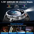 thumbnail image 2 of Minsxk Military Smart Watch for Men, 55MM AMOLED Display，with 110+Sports Modes/IP68 waterproof，fits for Android and iPhone Devices (Black), 2 of 8