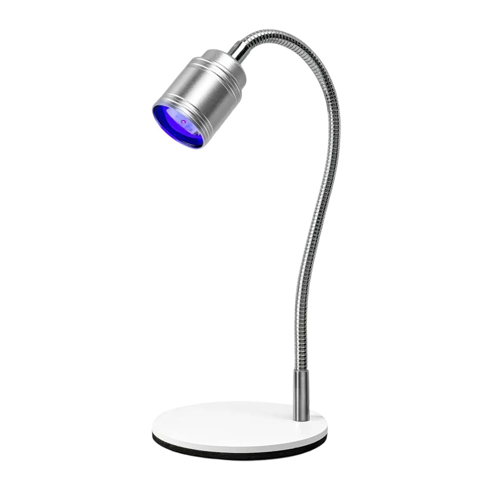 Hands-Free UV LED Nail Lamp, Flexible Gooseneck Gel Curing Light, Nail Art Tools, Gel Polish Dryer, for Nail Extensions, 8 Inch USB Powered(Silver)