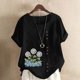 thumbnail image 4 of Túnica de Manga Corta Tops para las Mujeres Océano Pescado Impreso Blusa, Ropa Casual Ver Botón Arriba Camiseta, 4 of 4