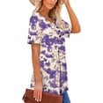 thumbnail image 5 of Palato Women's Plus Size Tops,Women's Summer Tunic Round Neck Printed T-Shirts Casual Short Sleeve Blouse Pleated Tops With Ruffle Hem, 5 of 8