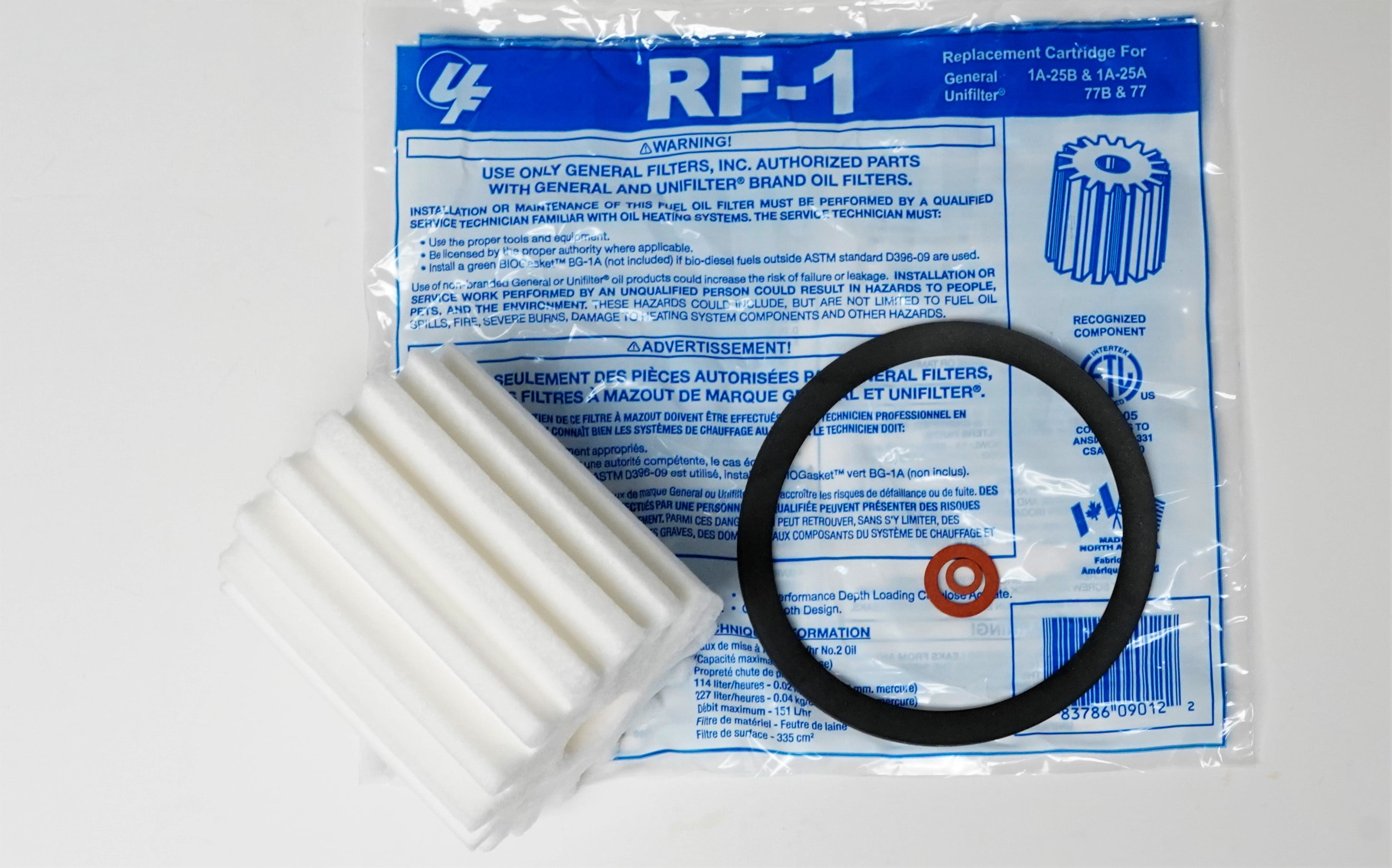 PLXParts Replacement RF-1 Fuel Oil Filter Cartridges 10 Micron Gear Tooth Design 6-Pack 