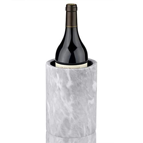 Linkidea Marble Wine Chiller Bucket, Large Enhanced Insulated Cooler for White Wine or Champagne Bottles, Flower Vase/Pot, Storage Holder, Kitchen Utensil Holder, House Decor (Whit