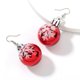 thumbnail image 5 of RV Pendientes de plata de Navidad - Pendientes de plata con bolas navideñas rojas brillantes y copos de nieve blancos brillar  Electrónica, 5 of 5