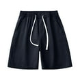 thumbnail image 6 of Mens Cargo Shorts with Pockets Plus Size Elastic Waist Solid Color Summer Casual Pants Outdoor Sports Leisure Work Hiking Workwear Gifts for Men Black S, 6 of 10