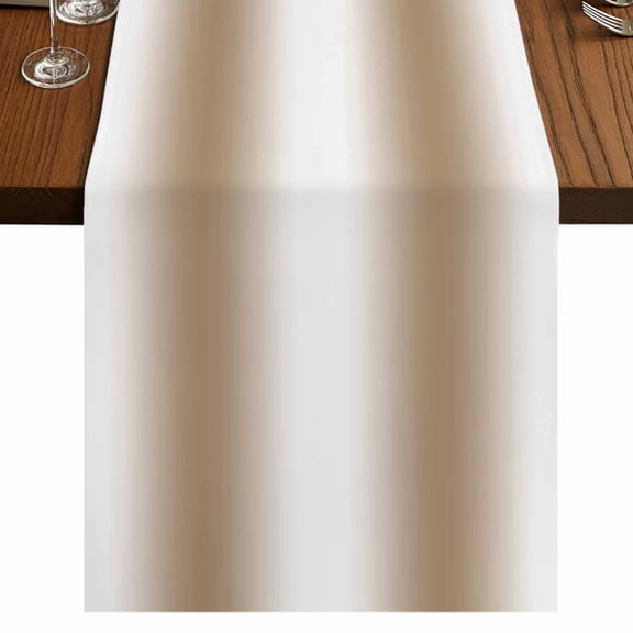 Khaki White Ombre 36 Inch Table Runner, Modern Abstract Art Farmhouse Gradient Farmhouse Dresser Scarf Cotton & Linen Tablerunner for Dining/Kitchen Island/Holiday Party Décor Small 13" x 36"