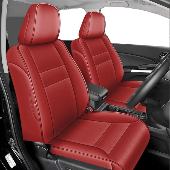 DIKSOAKR Car Seat Cover Custom Fit for Honda CRV 2015 2016 Faux Leather Seat Covers Full Set CR-V Seat Protector Compatible Airbag(5 Seats,Red)