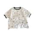 thumbnail image 1 of Ensemble de Pyjama pour Filles, Manches Courtes 2 Pcs, Confort Estival Frais, pour Soirée Pyjama à la Maison et Voyage, 1 of 7