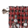 thumbnail image 5 of Christmas Snowman Kitchen Curtains and Valances Set, Winter Snowflakes Tree Pine Cone Red Plaid Rod Pocket Window Valance Window Curtain Panels for Living Room Bedroom Laundry, 27.5x24in, 3 Pieces, 5 of 7