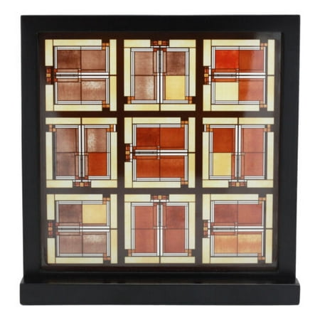 Ebros Frank Lloyd Wright Unity Temple Skylight Stained Glass Art Desktop Plaque 10