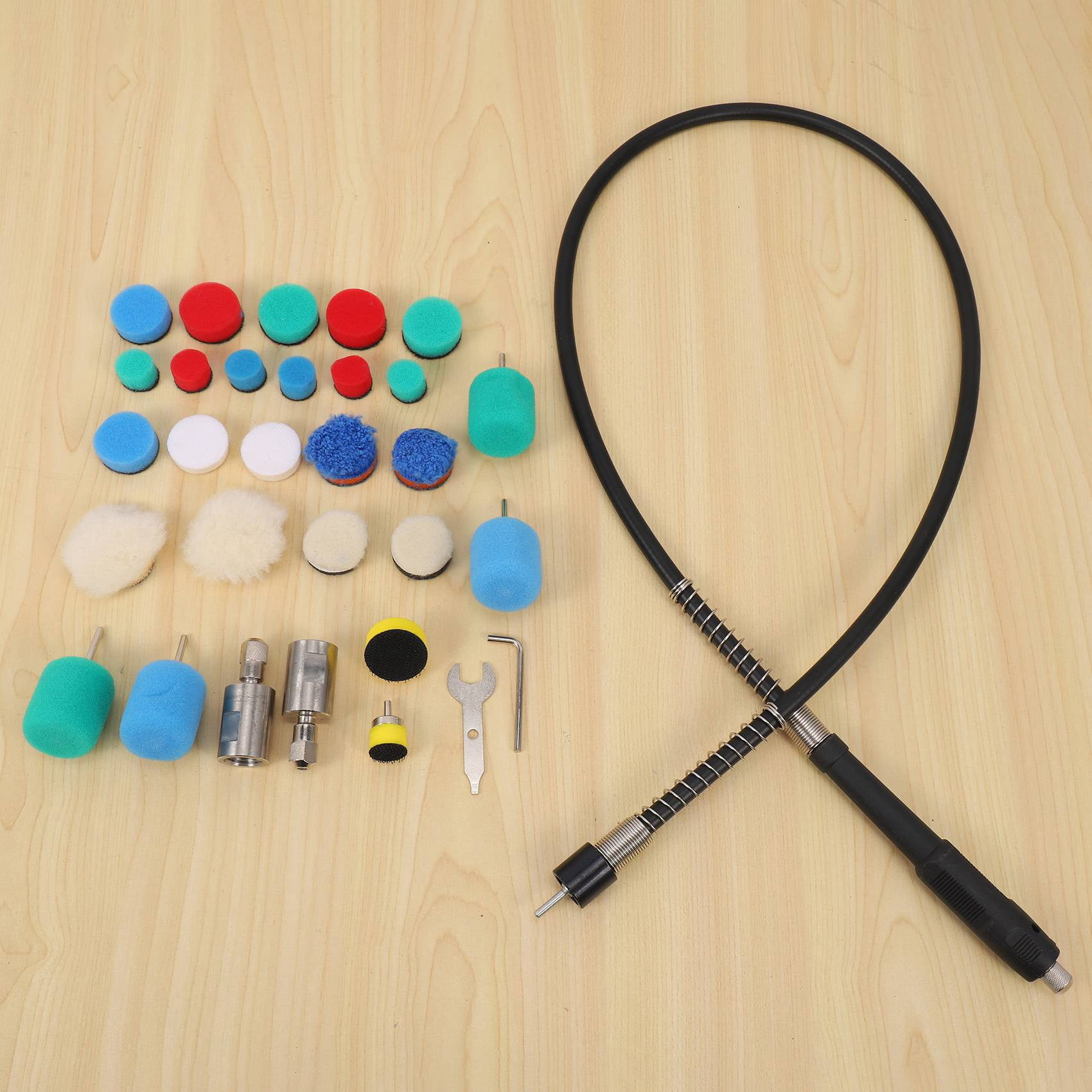 Mini Detail Polisher Shaft, Car Foam Drill Polishing Pad Kit with 5/8Inch&M14 Thread, for Tool/Polishing Machine