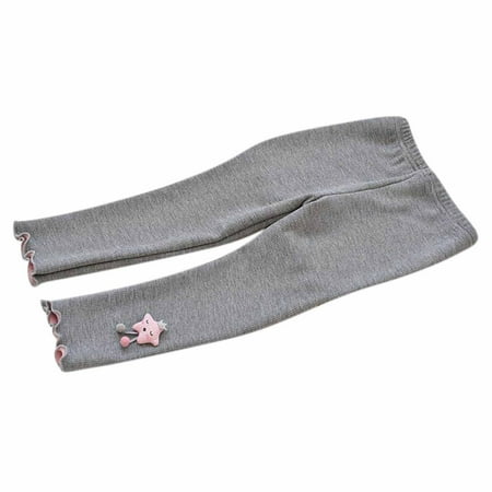 

Dadaria Toddler Tights 1-7 Years Autumn Winter Baby Girls Fungus Side Embroidery Cat Leggings Cropped Trousers Gray 3-4 Years Toddler