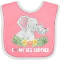 thumbnail image 3 of Inktastic I Love My Big Brother Elephant Family with Flowers Boys or Girls Baby Bib, 3 of 4