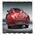 thumbnail image 3 of Ambesonne Cars Shower Curtain, Sports Car Powerful Engine, 69"Wx84"L, Red Black Grey, 3 of 3