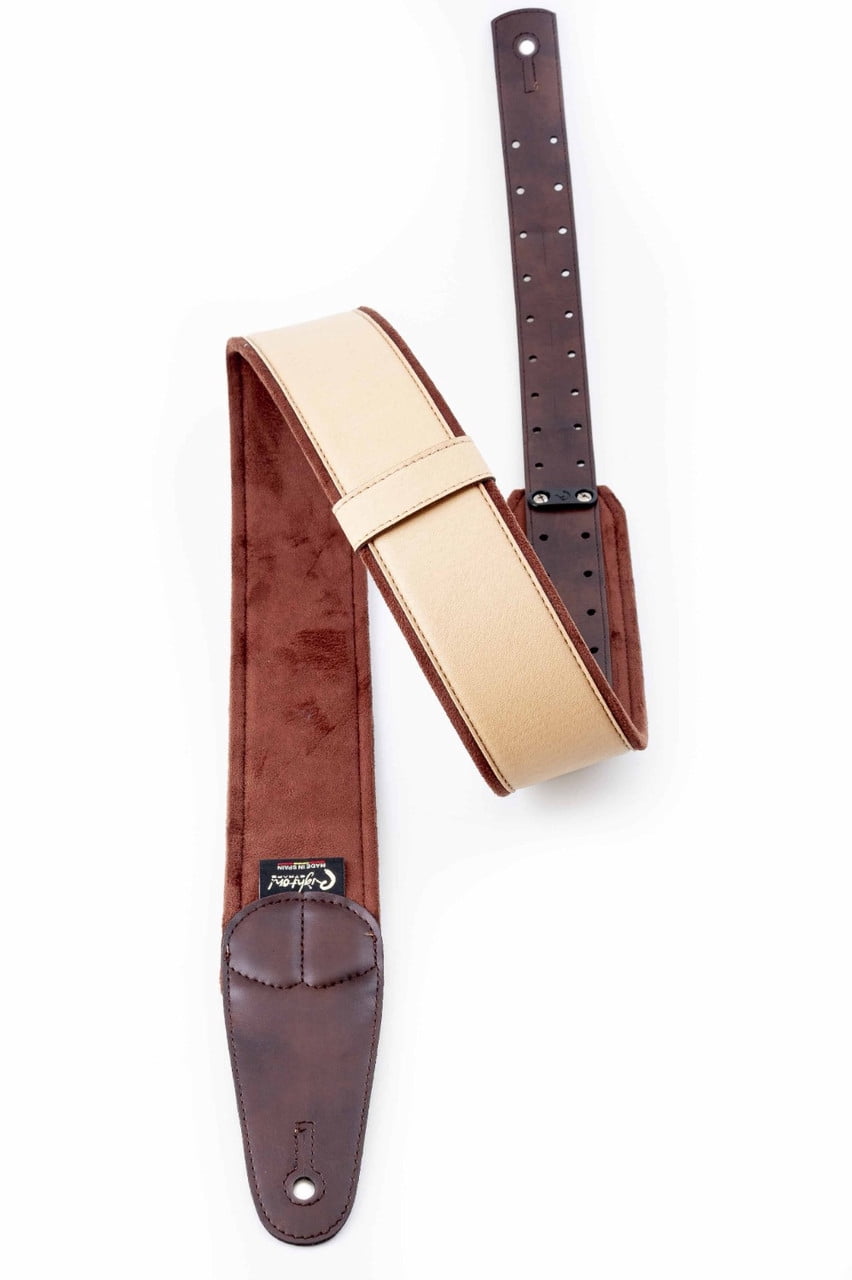 RightOn! Mojo Charm-60 Guitar Strap – Stylish & Comfortable - Beige