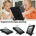 thumbnail image 6 of Kids Case for Amazon Kindle Fire HD 8/HD8 Plus 10th Generation 2020/2022 with Pencil Holder/Multi-Function Kickstand-Handle/Shoulder Strap, Protection Duty Shockproof Silicone Cover - Black, 6 of 8