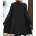 thumbnail image 6 of Women Fall Long Cardigan Sweater Trendy Knit Jacket Coat Dressy Blazer Coatigan Black XXL, 6 of 7