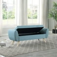 thumbnail image 3 of HomePop Modern Storage Bench, 60"W x 18"D x 21"H, French Blue, 3 of 12