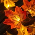 thumbnail image 5 of Yakvarog 6.6ft LED Fall Garland with Lights, Realistic Autumn Maple Leaves Garland Battery Operated for Thanksgiving Halloween Decor, Doorway Stair Railing, Indoor Outdoor, 5 of 7