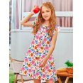 thumbnail image 3 of Arshiner Girls Dress Sweet Casual Flutter Sleeve A-Line Button Down Sundress Casual Midi Dresses, 3 of 6