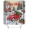 thumbnail image 4 of Christmas Shower Curtain Set for Bathroom Decor Xmas Snowman Gift Curtains with Mat Hooks 71x71 inches (White Snowman), 4 of 8