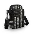 thumbnail image 3 of XYZCANDO Gray American Flag Fourth of July Cross Body Phone Purse for Womens Flower Small Messenger Handbag with Adjustable Shoulder Strap Casual Cellphone Case Over Shoulder Wallet, 3 of 7