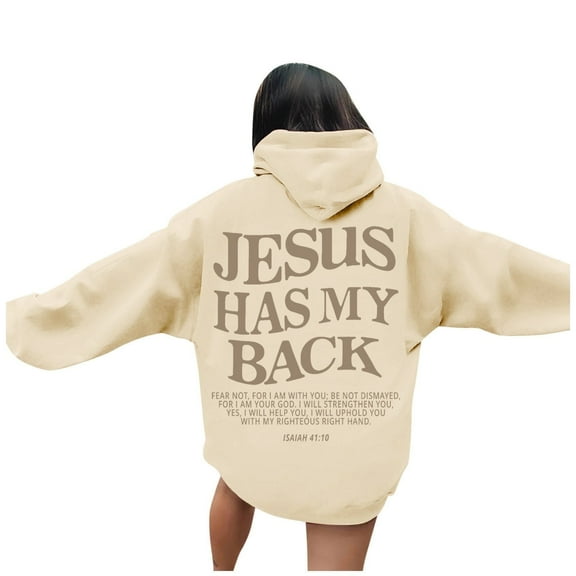 Jesus Loves You Hoodie Christian Sweatshirt Jesus Gifts Pullover Tops Streetwear Gift Y2K Clothes, Beige