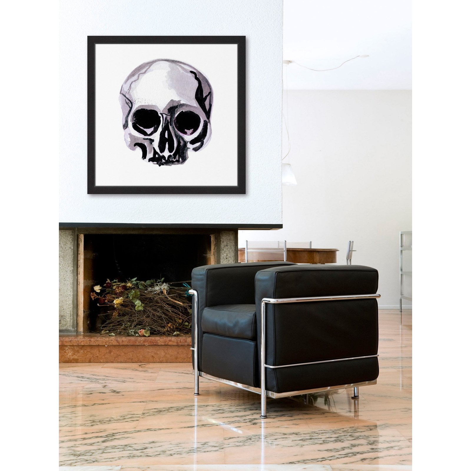 Marmont Hill "Watercolor Skull" by Molly Rosner Framed Painting Print