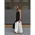 thumbnail image 6 of Black Satin Lace Mini Slip Dress With V-Neck And Asymmetric Trim For Lounge Or Night Out, 6 of 8